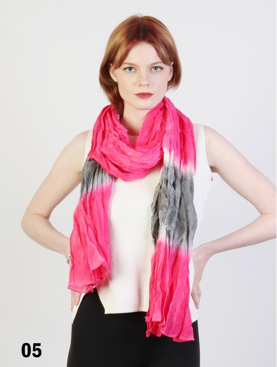 CHIFFON SCARF,TIE DYE TWO TONE